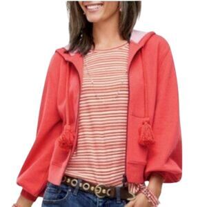 CAbi Deluxe Zip-Up Jacket with Pom Pom Tassels